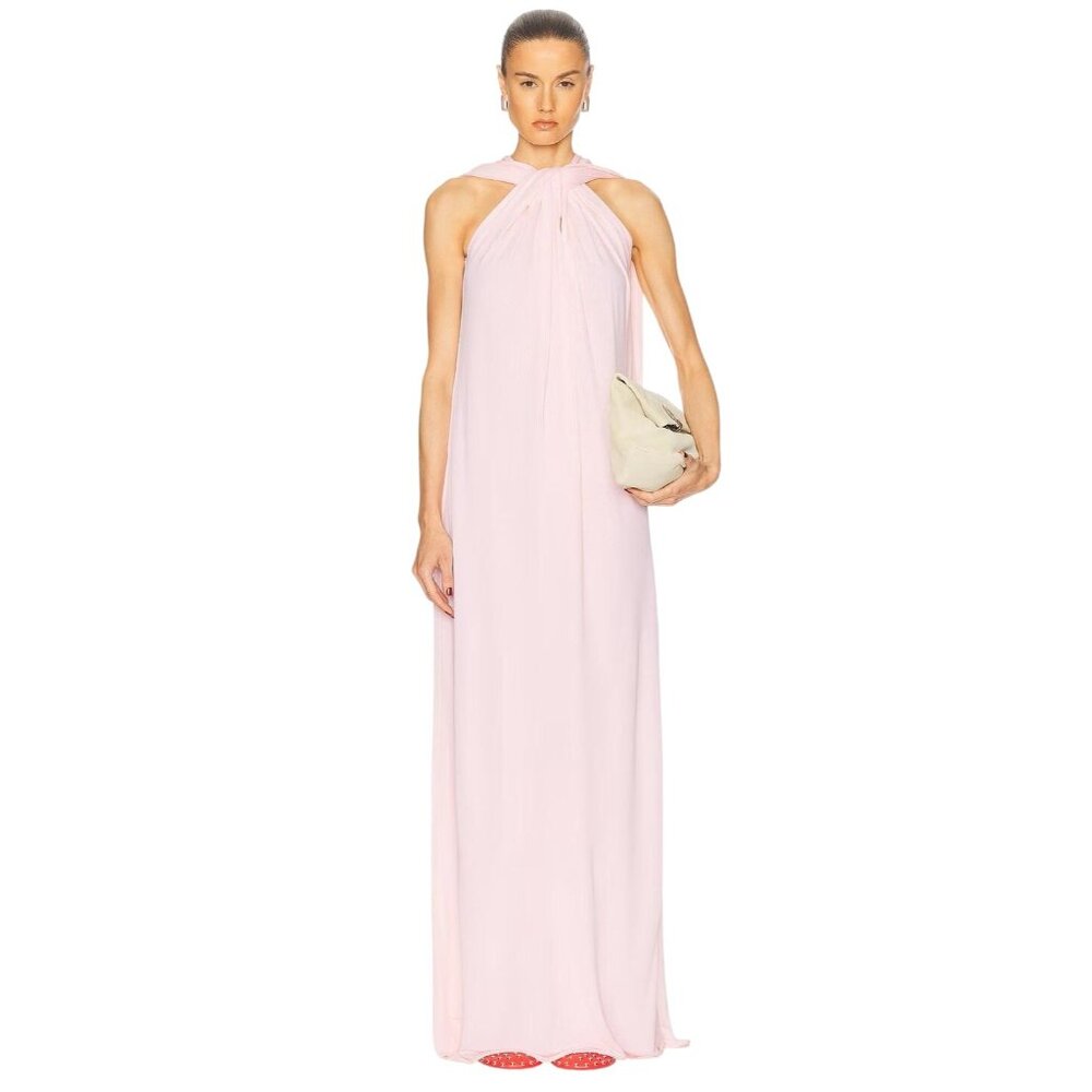 Jil Sander Sleeveless Maxi Dress in Confetti Pink 38 New Womens Formal Gown